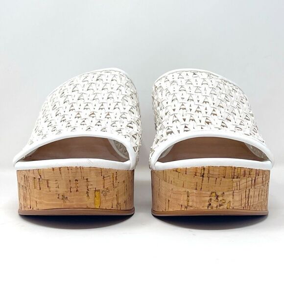 Wonderly Halo White Vegan Leather Slide Platform Cork Block Heel Belk Sandal 8.5 - Picture 3 of 13